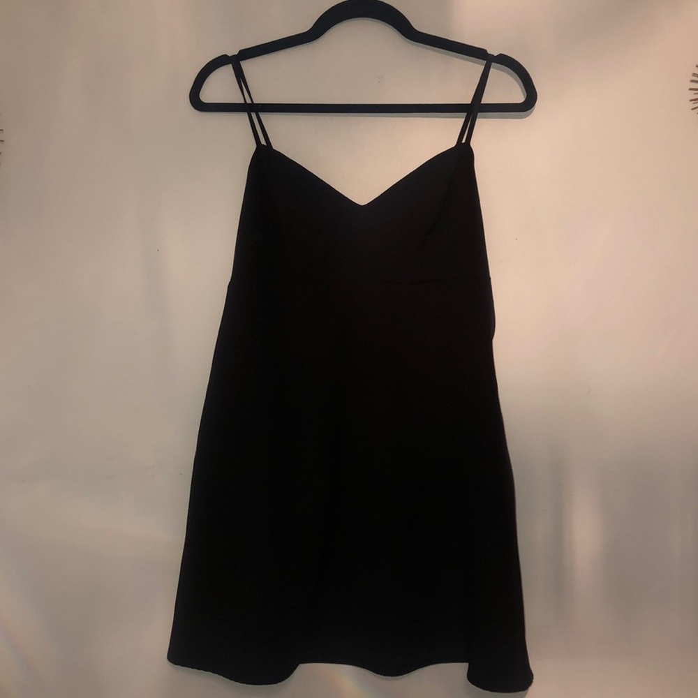 Black v-cut mini dress